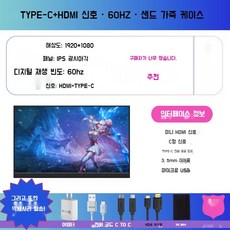 휴대용 보조 포터블 모니터 4K 144HZ IPS 17인치, 17.3인치 ips, fhd 60hz c타입