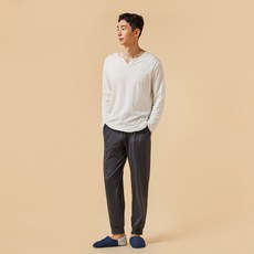 [JAJU/자주] 남 보드라운 피치스킨 조거핏 파자마 팬츠_챠콜