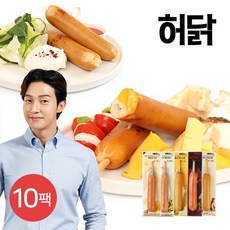[KT알파쇼핑][허닭] 닭가슴살 소시지 후랑크 70g 5종 혼합 10팩, 10개