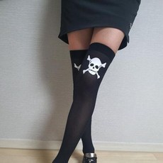 [셀러허브잡화] [OF37381O]골프스타킹 스컬스타킹 해골스타킹 오버니삭스, 상품선택, 화이트, 선택옵션:화이트／FREE, 1개