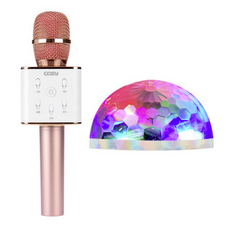 코시 블랑 블루투스 마이크 + 휴대용 USB 미러볼, 마이크(SP3171MKBT(R)), 미러볼(LL3198UB), 핑크