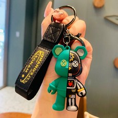 호연상사 iSeriseKeyring 반 기어 바디 곰돌이 캐릭터 커플용 선물용 자동차 가방 키홀더 키링, 4#그린