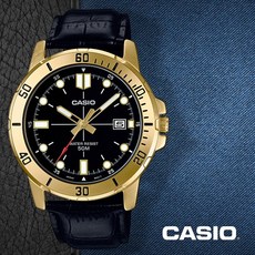 CASIO 카시오 남성 MTP-VD01GL-1E 가죽밴드 손목시계