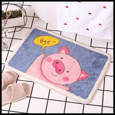 욕실매트 배치 문입구 욕실 물흡수 매트 북유럽스타일 애니메이션 거실 역실 발매트 매트미끄럼방지, C02-두두 돼지, T01-40CMx60CM