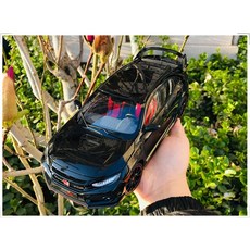 새로운 1:18 LCD 모델 혼다 시빅 타입-R 다이 캐스트 자동차 모델 완구 소년 소녀 컬렉션 블루 메탈 플라, 02 Black_01 CHINA
