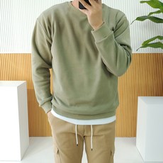 로니제이 남자 가을 겨울 도톰한 양기모 무지 라운드 커플 맨투맨 티셔츠 24컬러