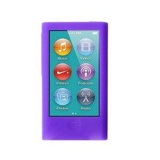 ColorYourLife 아이팟 나노 실리콘 케이스 스킨 커버 뉴 8세대 7세대용 액정보호필름 1개 클리닝 와이프 (펄 화이트), Purple