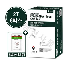 코로나 항원 자가 검사 키트 2T 6개 손소독제 1개 증정 약국 정품 자가 진단 테스트기 신속 항원 간이 양성 두줄 세트