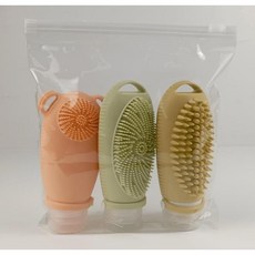 여행용브러쉬공병 휴대용 샤워 브러쉬 실리콘 용기 밀폐용기