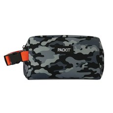 PackIt® 냉동 가능한 스낵 박스 그레이 포그 EcoFreeze® 기술로 제작 접이식 재사용 가능 버클 손잡이가 있는 지퍼 잠금 작업 간식 이동 중에도 신선한, 차콜 카모, 1개