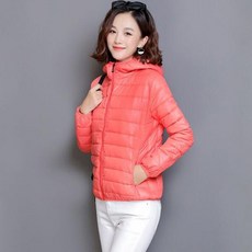 FANSYLI 여성 추동 후드 패딩 점퍼 도톰한 빵복 숏 패딩 솜저고리 얇은 코트 W8ALL05