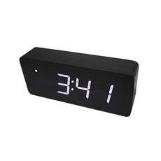 잇츠온 디지털 우드 LED 무소음 탁상시계 (3가지색 3사이즈 셀프인테리어), 블랙(대)