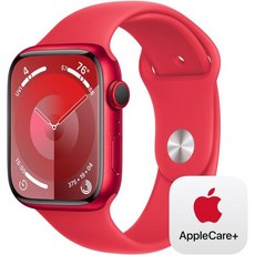 Apple Watch 시리즈 9 [GPS + 셀룰러 45mm] 스마트워치 (제품) RED 알루미늄 케이스 스포츠 밴드 M/L (애플케어+ 포함) (2년)
