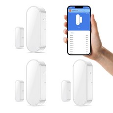 하이만 WiFi 도어 센서 스마트 윈도우 알람 을 위한 무선 마그네틱 개방 감지기 및 Alexa Google 어시스턴트와 호환되는 APP 알림, 3, 1개