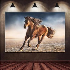 5D DIY 다이아몬드 자수 현대 동물 예술 경주 말 크로스 스티치 모자이크 아트 페인팅 바느질 수공예, 24 round 100x130cm