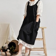 원피스 생활앞치마 편안한 린넨 원피스앞치마, 베이지, 1개