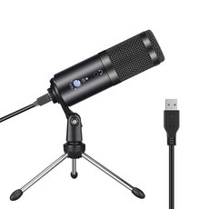 GGMM F1 스트리밍 마이크 메탈 USB 콘덴서 마이크 노트북 Mac 용 컴퓨터 녹음 스튜디오 스트리밍 가라오케, 01 Black_01 CHINA