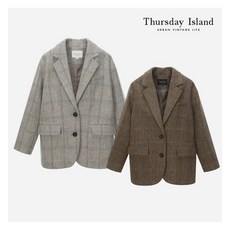 국내매장판 써스데이아일랜드 THURSDAYISLAND 체크 싱글 자켓T226MJK133W 217596