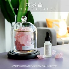 디퓨저 석고방향제 수정 불없는 선물상자 수면돕는 향 가정용 실내 오랫동안 오일 향기 장식품, T08-퓨어 치자나무, C06-핑크크리스탈