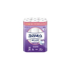 크리넥스 순수 소프트 시그니처 3겹 24롤 1팩 롤휴지 휴지 두루마리, 24개