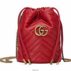 [구찌] GUCCI 아이원트바이 19FW 구찌 마몬트 미니 버킷백 레드 101233 4 275 3844