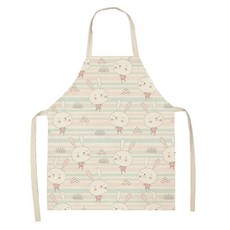 토끼 패턴 청소 아트 앞치마 요리 귀여운 주방 요리사 착용 면, A.68x55cm, 1개