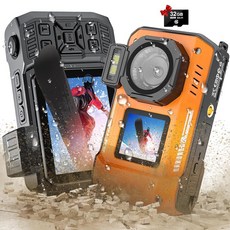 Tupsio 269998 8K UHD 70MP WiFi 디지털 카메라 32GB 카드 포함 견고한 방수 방진 충격 방지 듀얼 스크린 셀카 9.9m33피트 수중 스노클링 자동 초점 포, 주황색