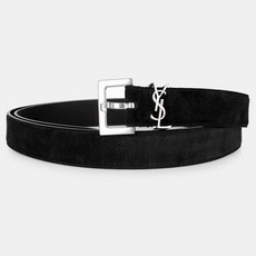 디몬트 22 F/W 생로랑 남성 모노그램 스웨이드 레더 벨트(블랙) 634440 03F0E 1000