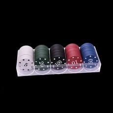 카지노 블랙잭 100 pcs 텍사스 포커 칩 전문 라스베가스 게임 토큰 포커 투어 포커 칩 세트 디지털 칩 4, 100 조각