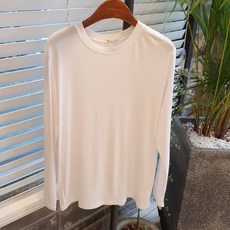 모노타임 데일리 레이온 무지 라운드 긴팔 티셔츠