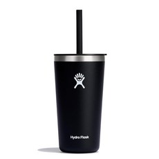 하이드로 플라스크 올 어라운드 트래블 텀블러 28oz 캐스케이드, 빨대 뚜껑, Black, 1개