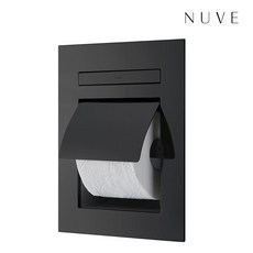 N-1208TBK 트레이 겸용 매립휴지걸이 블랙 선반형 자동보빈 휴지걸이 핸드폰거치 범한공업 N1208TBK