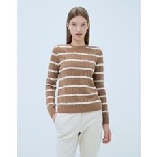 22FW 카멜 스트라이프 울캐시미어혼방 니트 HSSW2D012CM