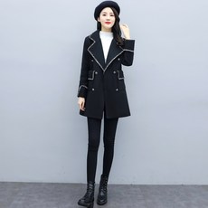 여성 겨울 털 웰론 자켓 여자 하프기장 키 커 보이는 아우터 블랙