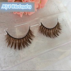 2 짝/묶음 브라운 컬러 100% 수제 자연 긴 진짜 말 머리 가짜 속눈썹 두꺼운 전체 메이크업 가짜 속눈썹, 01 10mm, 1개