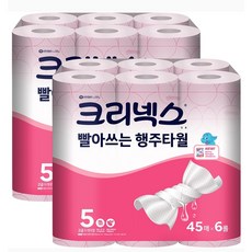 스카트 더도톰한 행주타월 빨아쓰는 핑크행주 45매 6롤 2세트, 12개