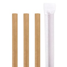 개별포장 21cm 일회용 종이빨대 크라프트 500개, 1개, 500개입