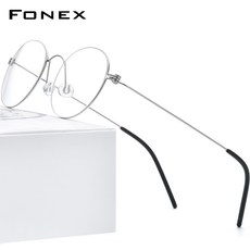 FONEX 초경량 B티타늄 린드 버그 안경테 나사없는 대통령고급 가벼운 스타일 엔틱 복고 생일 입학 선물