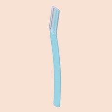 Stainless Steel Blade Eyebrow Scraper with Safety Net Women's Shaving Knife Beauty Makeup Tool Trim, 1개, 03 Blue Big