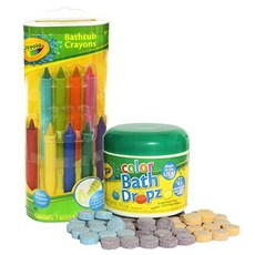 Crayola Bathtub Crayons with Crayola Color Bath Drops 60 tablets, Crayons+Dropz