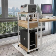 컴퓨터본체 받침대 이동식 트롤리 데스크탑 선반 본체 사무실 프린터 이동 가능 다기능 수납, 오류 발생시 문의 ( 셀러킹 )