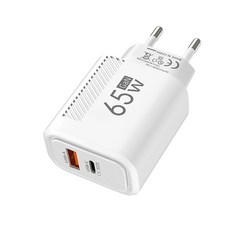 GaN USB C타입 충전기 65W 고속 충전 벽 아이폰 14 샤오미 삼성 화웨이 PD 휴대폰 충전 어댑터, EU White, 2) WHITE EU, 2) EU White