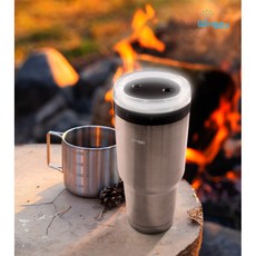 윈세이 스테인리스 LED 스텐 무선 가습기 700ml 차량용 무드등 휴대용 미니 캠핑 탁상 독서실 일인용 책상, 블루, 기본구성