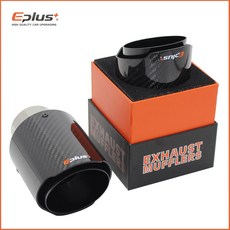 EPLUS 자동차 매트 탄소 섬유 머플러 팁 배기 시스템 파이프 깍지 범용 스트레이트 스테인레스 블랙
