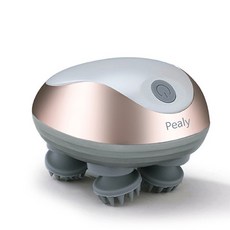 Pealy 전동 두피 마사지기 머리 마사지기 3단 강도 6가지 마사지 방법 IPX7 USB 충전, 화이트, 1개