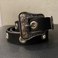 버커루 [BUCKAROO] 여성용 아일렛 장식 웨스턴 벨트 (천연 소가죽)
