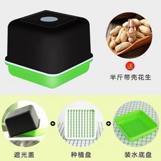 땅콩싹 발아신기 수배땅콩나물재배 전용접시콩싹육묘함씨앗기콩나물통 V57965, 세 개 세트 1개+껍질 땅콩 반근