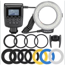 RF550D 매크로 LED 링 플래시 번들 캐논 니콘 펜탁스 올림푸스 파나소닉 DSLR 카메라 플래시 V HD30 용 8, 0 RF550D