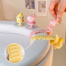 롤링페이퍼 변기 뚜껑 손잡이 변기커버 손잡이, 2세트, 핑크+옐로