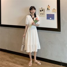 어플로즈캐스팅 에이라인 원피스 본풍 스윗 점프슈트 작은 키 슬림핏 스위트 벌룬소매 트윈 룩 숲 학생